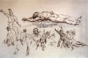 Etudes Pour Un Soldat Mort Et Scenes De Combat by Jean-Francois Millet