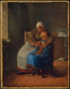 Knitting Lesson by Jean-Francois Millet