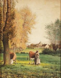 Paturage A Chailly by Jean-Francois Millet