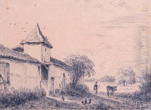 Devant La Ferme by Jean-Francois Millet
