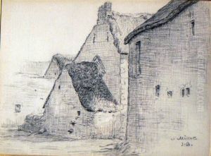 Vue D'un Corps De Ferme by Jean-Francois Millet