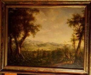 Moravian Landscapewith Two Hunters by Thaddaus Millian