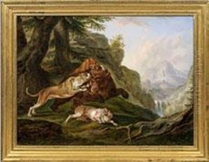 Barenhatz Im Gebirge by Thaddaus Millian