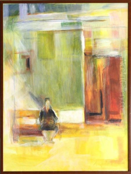 Abstract Figure On A Bench - view 1