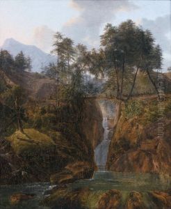 Paysage De Hautes Montagnes Avec Cascade
