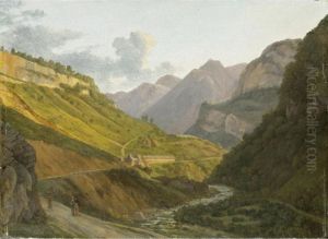 Vue Des Eaux-chaudes Dans Les Basses-pyrenees [alexandre-louis-robert Millin Du Perreux ; "vue Des Eaux-chaudes Dans Les Basses-pyrenees" ; Oil On Canvas Inscribed, Titled And Dated Lower Left "eaux Chaudes/perreux 1803" (?)]