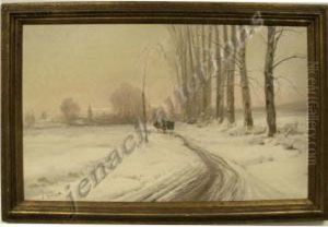 Winter Eveningscene With Village And Figures Winter Eveningscene With Village And Figures