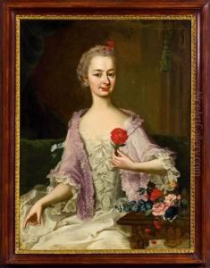 Hofdame Mit Blumenbouquet