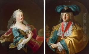 Ritratto Dell""""imperatrice Maria Teresa E Del Suo Consorte L""""imperatore Francesco Stefano I; Pendants by Johann Michael Millitz