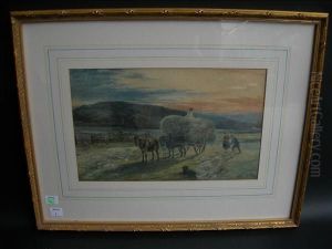 Milner Collecting The Hay Watercolour Bears Initials W.e.m And Date 65 To Lower Right 20cm X 32cm