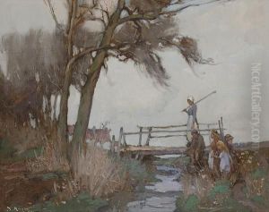 Fishing From The Old Bridge by William Watt Milne