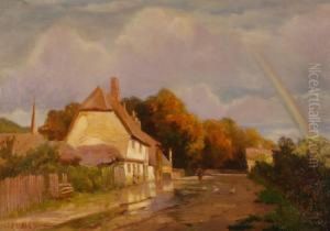 Rainbow Over A Rural Village
