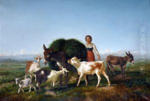 Contadinella Con Animali by Antonio Milone