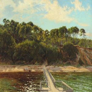 Coastal Scenery From Moesgard With Bathing Jetty