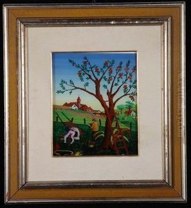 Scena Naif Con Raccolto by A. Minardi
