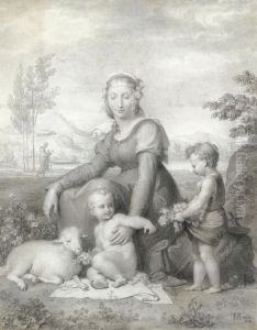 Virgin And Child With St John The Baptist by Tommaso Minardi