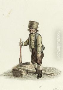 Peasant With Axe. by Gottfried Mind or Mindt