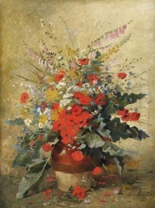 Grand Bouquet De Fleurs Des Champs by Louis Emile Minet