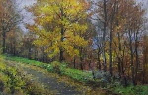 Chemin Borde D'arbres by Louis Emile Minet