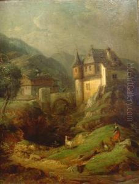 J. : 'burg In Den Bergen' - view 1