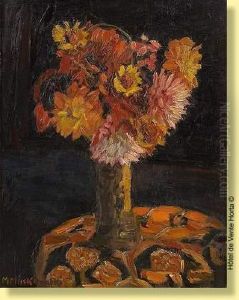Vase Fleuri Sur Gueridon by Maurice Minkowski