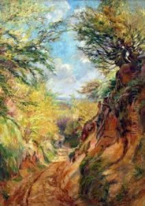 Figure In Woodland Track by Jean-Louis Minne