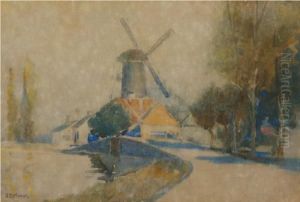 Landscape With Windmill by Benjamin Edwin Minns