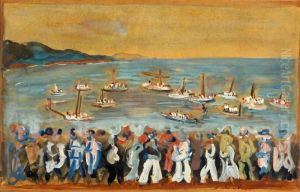 Ships At Sea by Abraham Mintchine