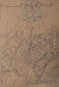 Die Hl.familie Mit Dem Johannesknaben by Theodor Mintrop