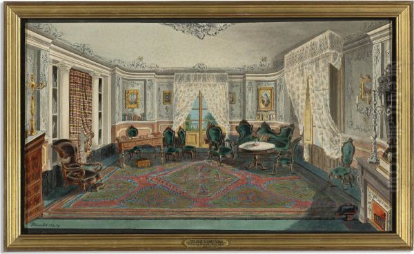 A Drawing Room With With Green Carpet And Upholstered Furniture At The Proxos D'en Xifre, Bacelona - view 1