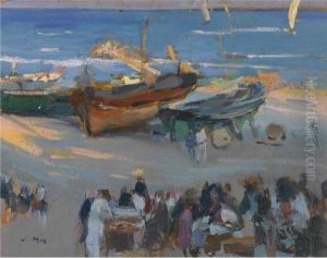 La Llegada Del Pescado, Vilanova (the Day's Catch, Vilanova) by Joaquin Miro