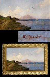Kustenlandschaft Mit Segelbooten by Mario Mirabella