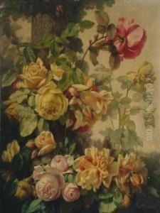 Bodegon Flores by Josep Mirabent Gatell