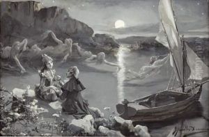 Couple Au Bord De L'eau by Jose Miralles Darmanin