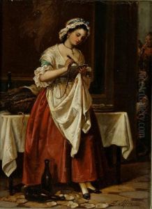 Girl With Red Skirt by Jose Miralles Darmanin
