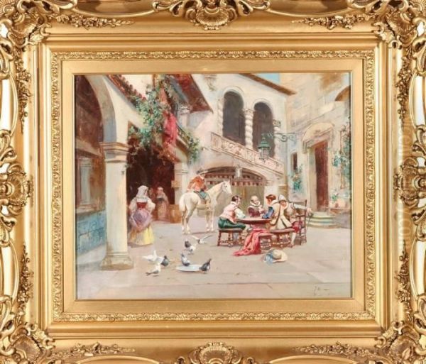 Seated In The Courtyard - view 1