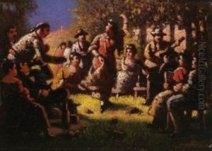 Escena Flamenca by Gaspar Miro Y Lleo