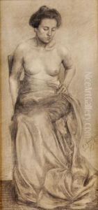 Akt Zeny S Draperiou by Friedrych Miroslav Bedrich