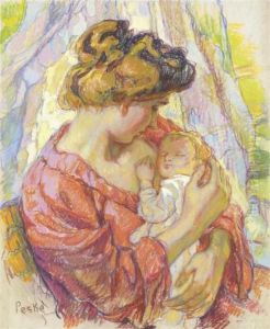 Mere Et Son Enfant by Jean Misceslas Peske