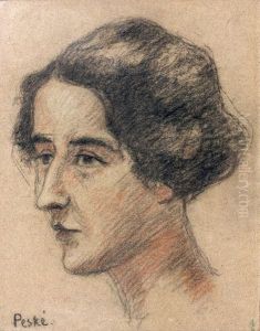 Portrait De Femme by Jean Misceslas Peske