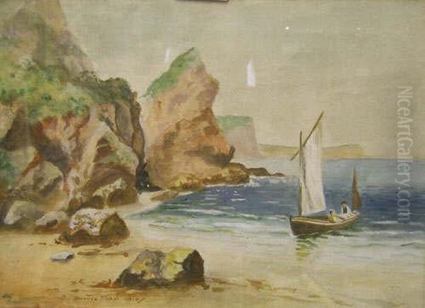 Sailing Boat Approaching Beach - view 1