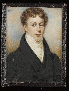 A Young Gentleman, Wearing Black Coat, White Waistcoat And Stock by J.A. Mitchell