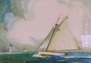 Board Yachting Scene by James A. Mitchell