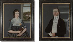 Pair Of Portraits Of Major Daniel Coffin (1763-1838) And Elizabeth Stone Coffin (1767-1811) Of Newbury, Massachusetts