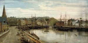 The Old Harbour, Maryport by William Mitchell Of Maryport