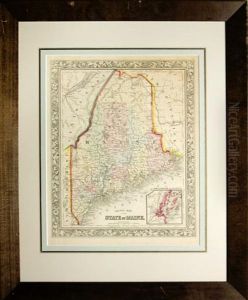 County Map Of The State Of Maine