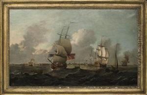 Ships Of The Fleet Off The Naval Dockyard At Sheerness by Thomas Mitchell