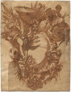 Kartusche Mit Kriegstrophaen by Agostino Mitelli