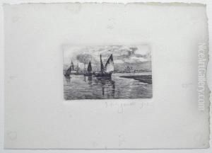 Barche In Laguna by Giuseppe Miti-Zanetti