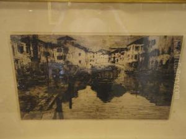 Canale Di Venezia Con Gondole E Figure - view 1